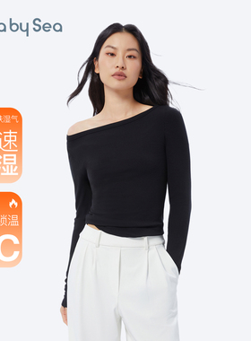 Wonder rib含羊毛肌底衣罗纹T恤一字船领长袖打底衫|Lulla by Sea