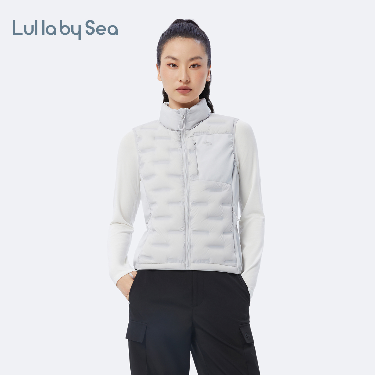 羽绒马甲背心户外骑行保暖上衣女