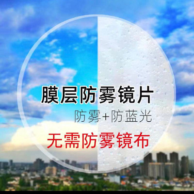 1.67防雾防蓝光超薄近视镜片