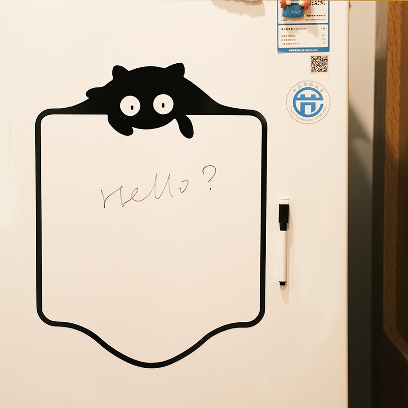 猫咪留言板冰箱贴白板磁力贴小黑板家居装饰软磁可擦写家用备忘录