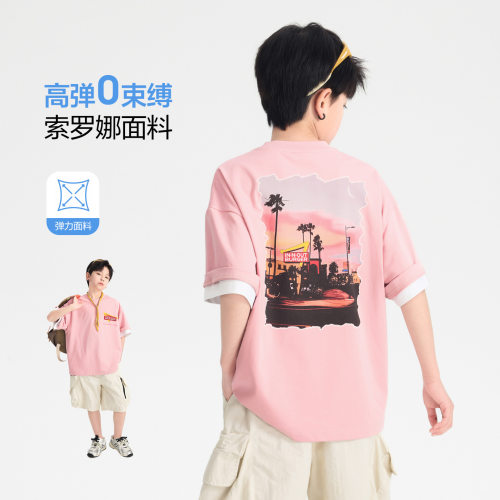 男童夏季索罗娜冰感短袖T恤