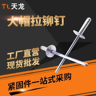 厂家高强度铁铆钉碳钢大帽铆钉4 家用抽芯铆钉 8开口型装 潢钉建筑