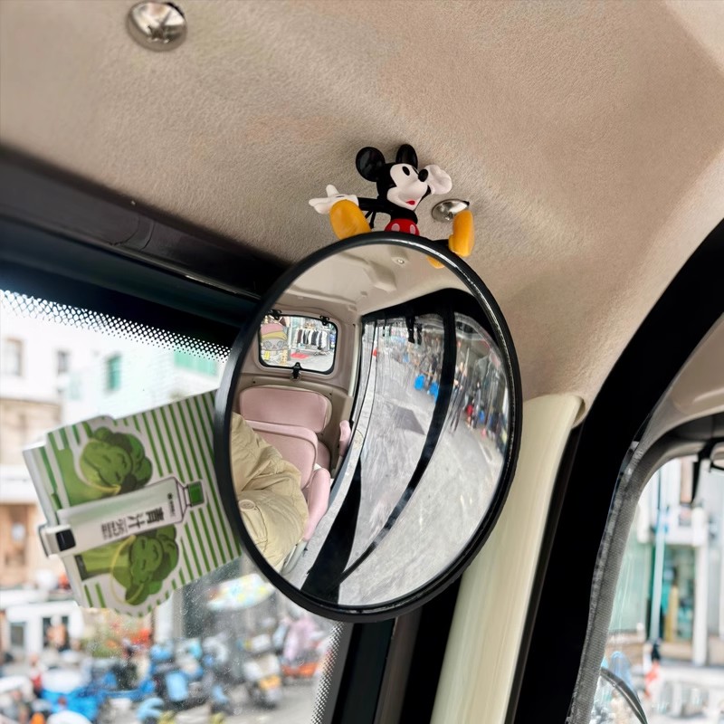 电动三轮车后视镜辅助镜强力吸盘式大视野广角镜摩托车电动车BB镜