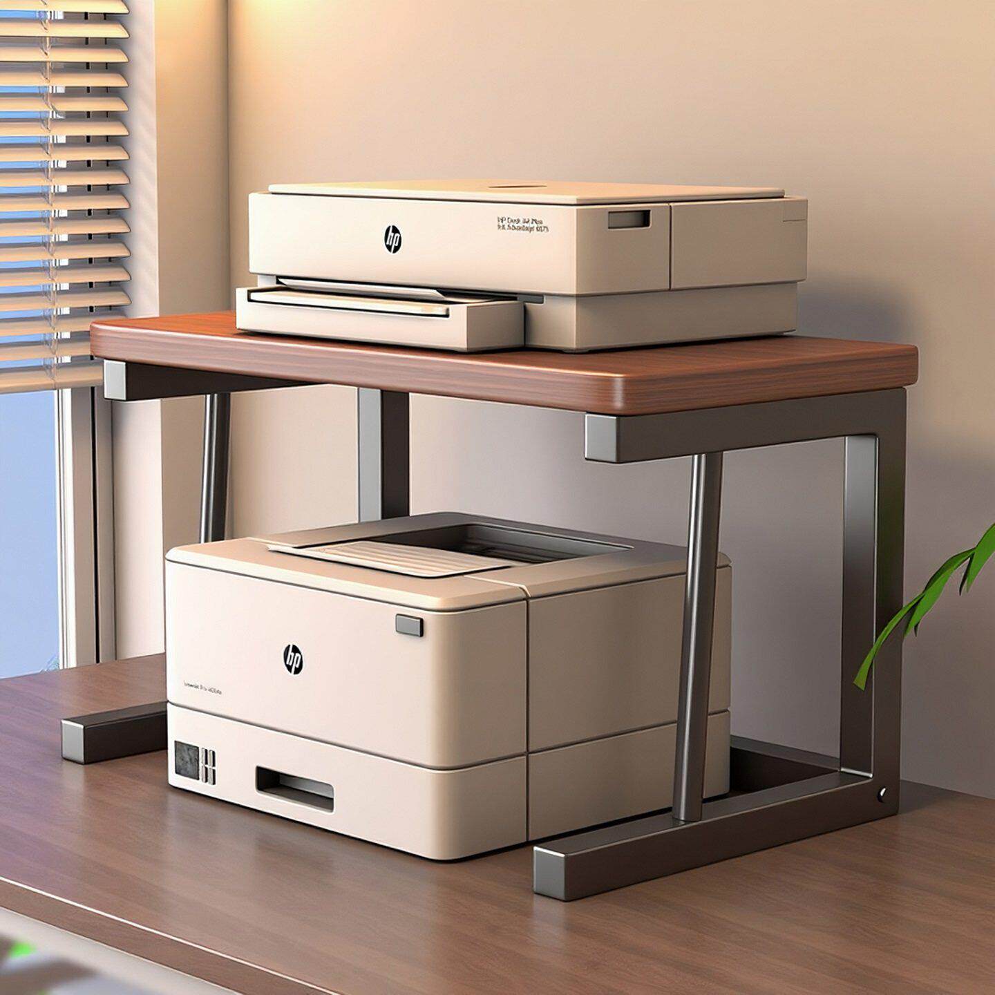 打印机置物架多功能办公室桌面上小型家用复印机文件收纳整理架子