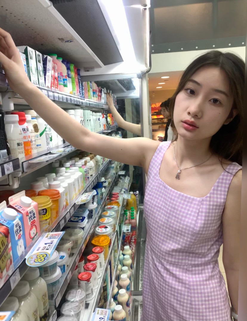 ikki自制 紫色格子方领无袖吊带连衣裙女夏显瘦裙子2023新款