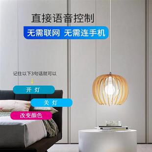 智能语音灯头开关会听话控制开灯关灯家居声控灯泡螺口无线底座