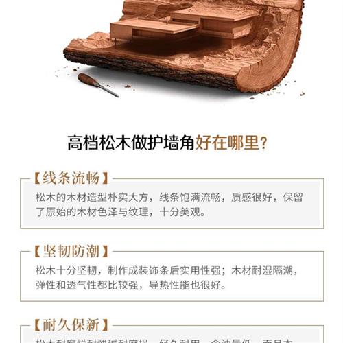 纯实木护角条护墙角保护墙体拐角防撞北欧直角包边条客厅阳角装饰