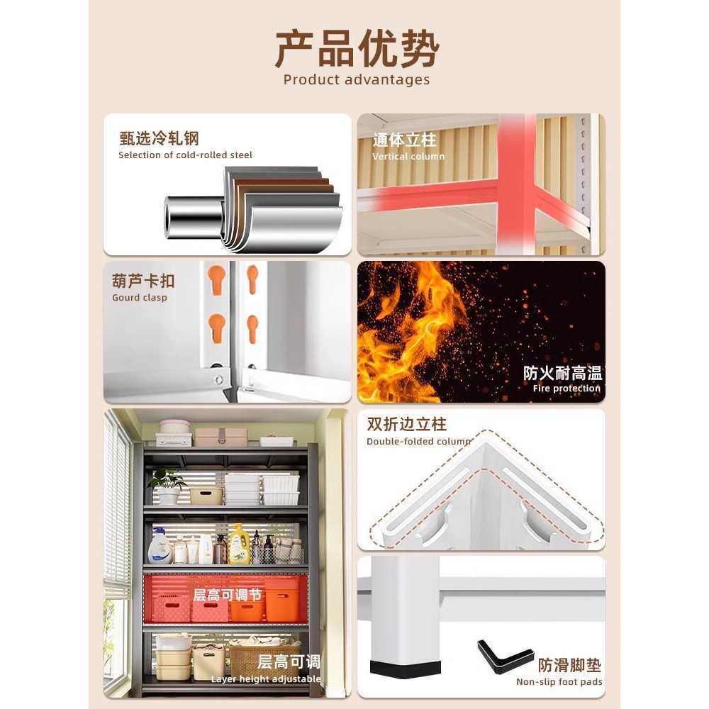 货架仓储用置物架快递柜架子可调节多功能阳台收纳架超市展示架