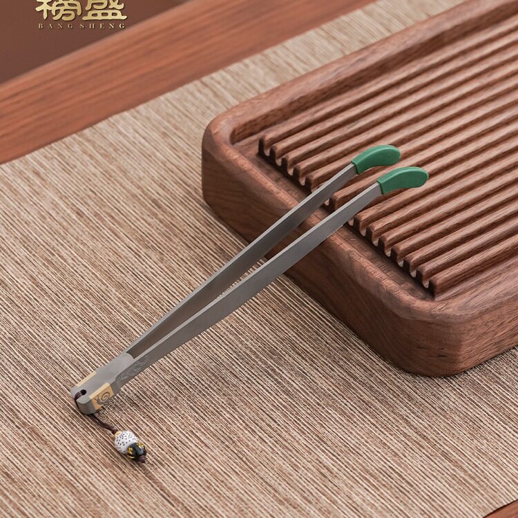 纯钛茶夹镊子中式泡茶叶茶杯茶夹洗杯夹防滑喝茶功夫茶具