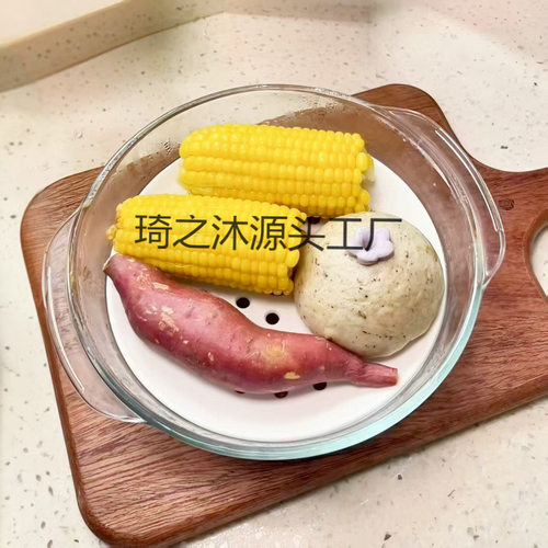 微波炉蒸煮新款玻璃碗带蒸盘上班族懒人餐具套装大号小号