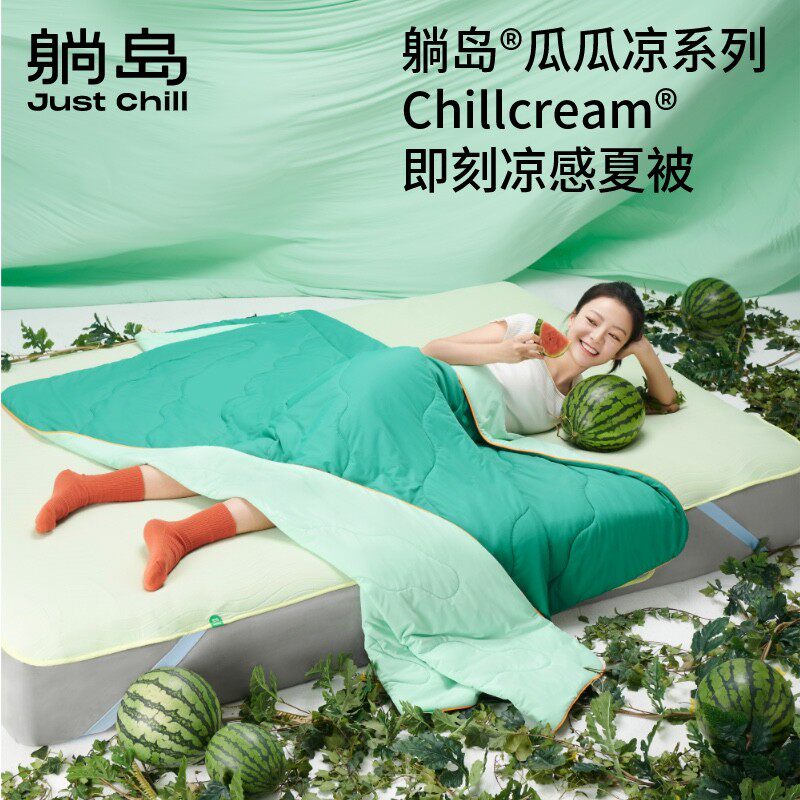 瓜瓜凉被西瓜夏凉被轻薄透气夏季凉感空调被可机洗水洗被芯