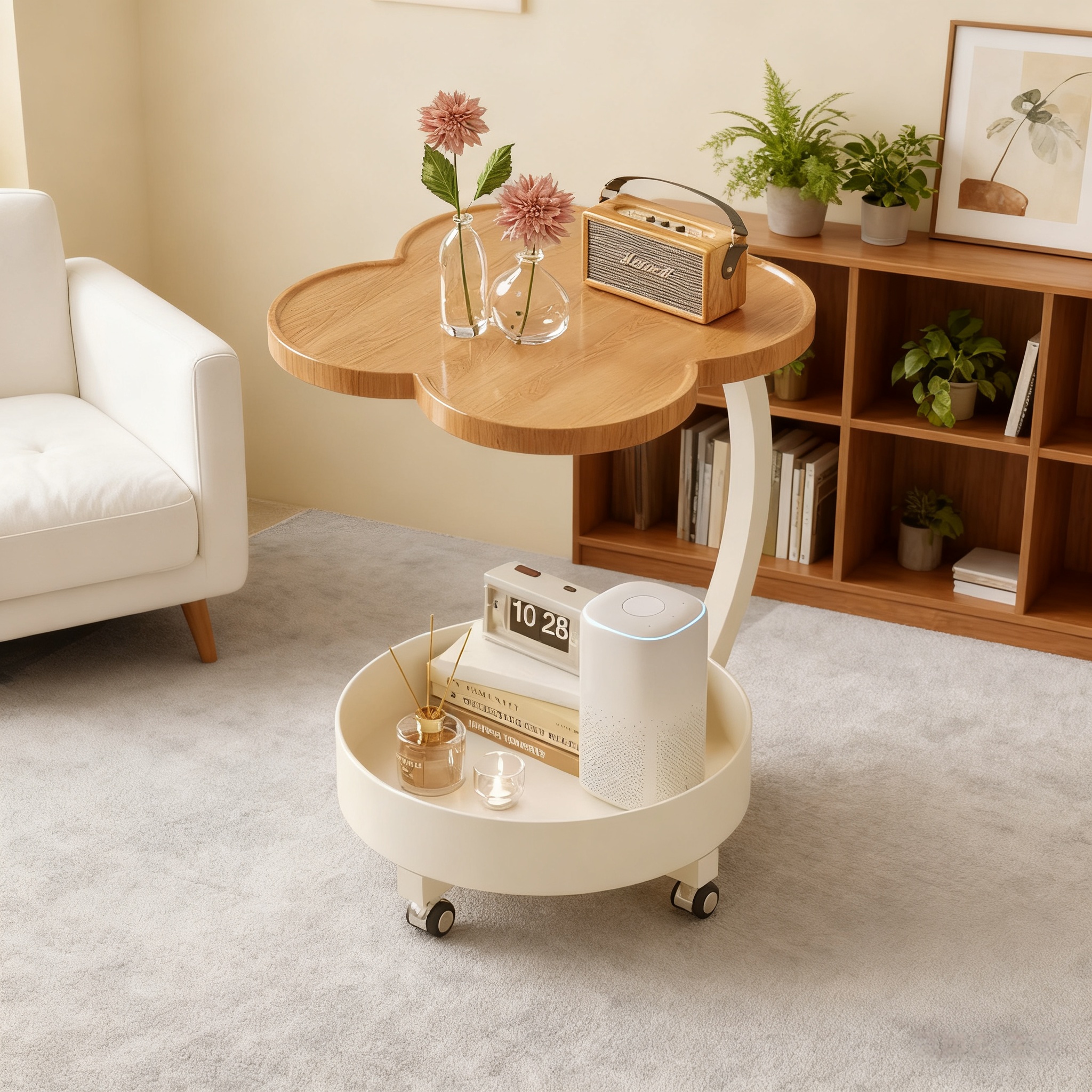 复古移动沙发边几小茶几边柜