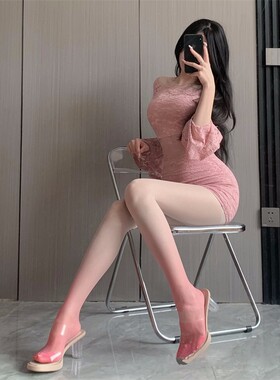 粉色渐变丝袜连裤袜薄款防勾丝纯欲浅色长筒袜夏季纯欲性感糖果色