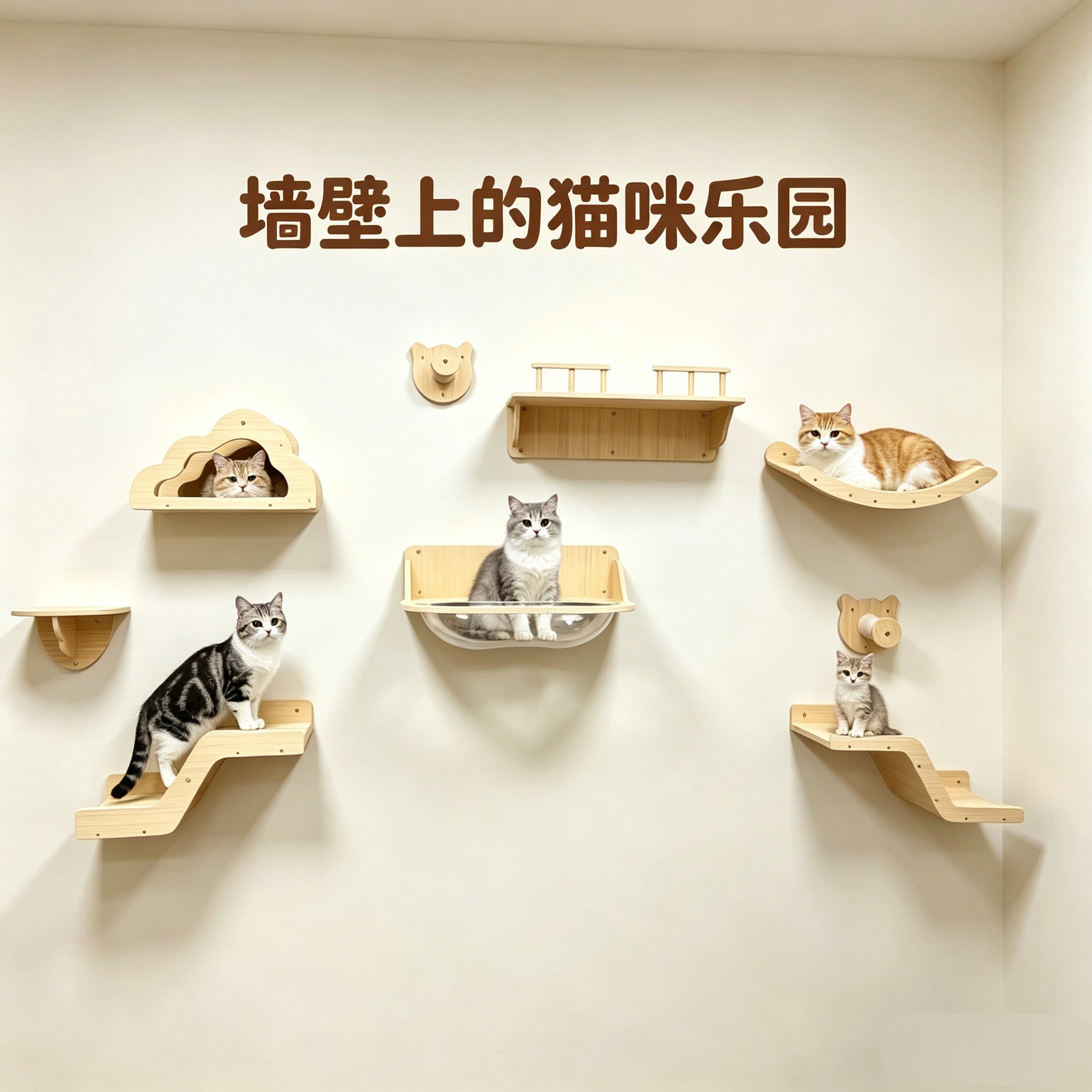 墙上猫爬架墙壁式猫跳台壁挂式猫爬架上墙壁猫咪攀爬架猫墙壁跳台图片