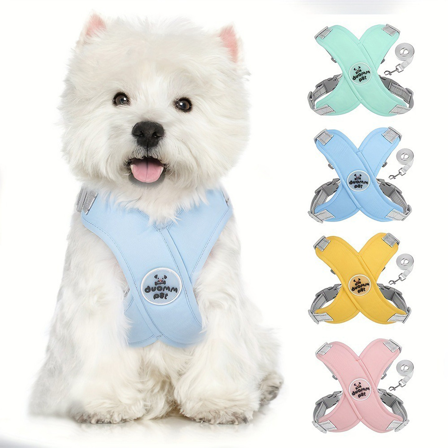 狗狗牵引绳遛狗绳背心式可调节胸背带泰迪柯基中大型结实狗链子