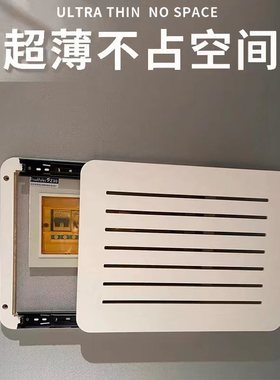 弱电箱装饰画遮挡箱北欧百叶电表画免打孔多媒体创意光纤网络线盒