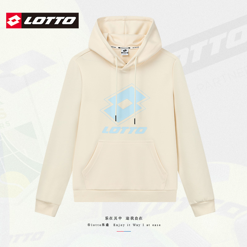LOTTO乐途圆领套头卫衣女士秋季潮流新款奶白色休闲运动长袖上衣 - 封面