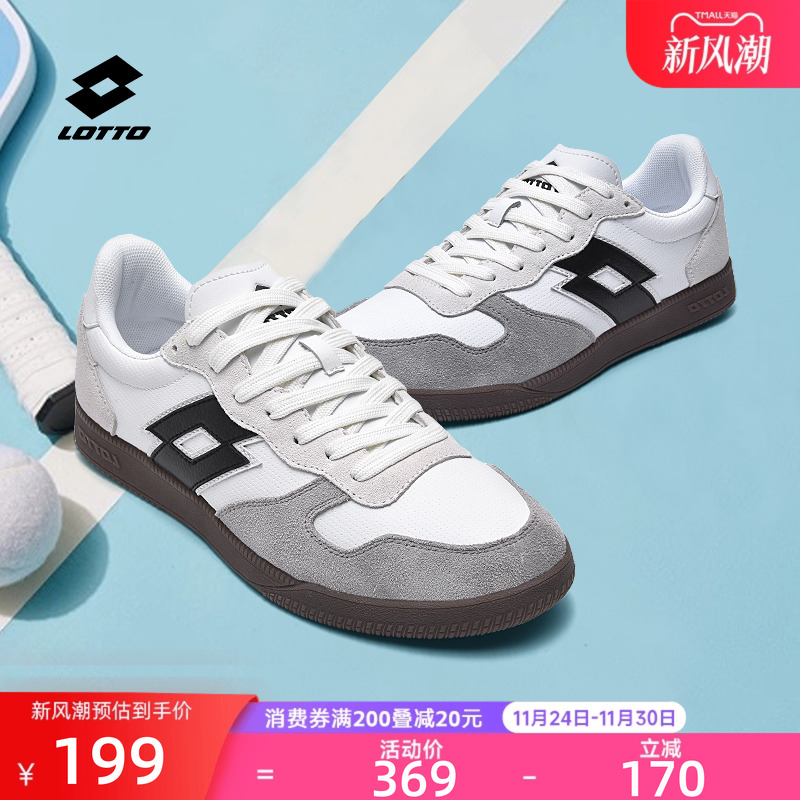 乐途秋季新款皮面复古德训鞋男