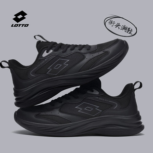 乐途男鞋运动鞋2026春季新款黑色软底休闲鞋网面透气轻便跑步鞋子