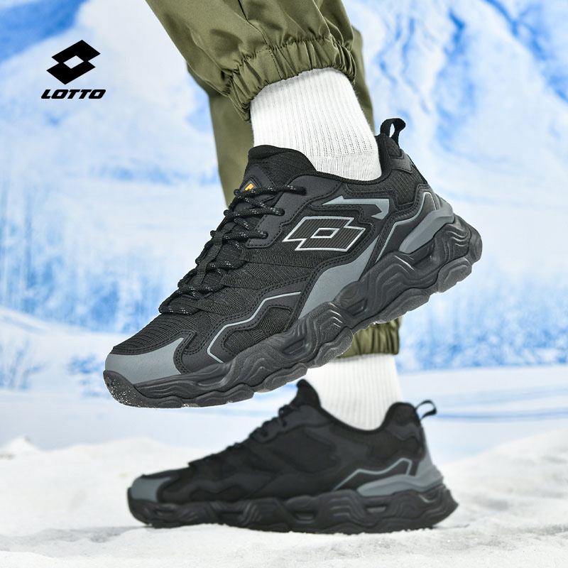 乐途男鞋减震运动鞋加绒棉鞋