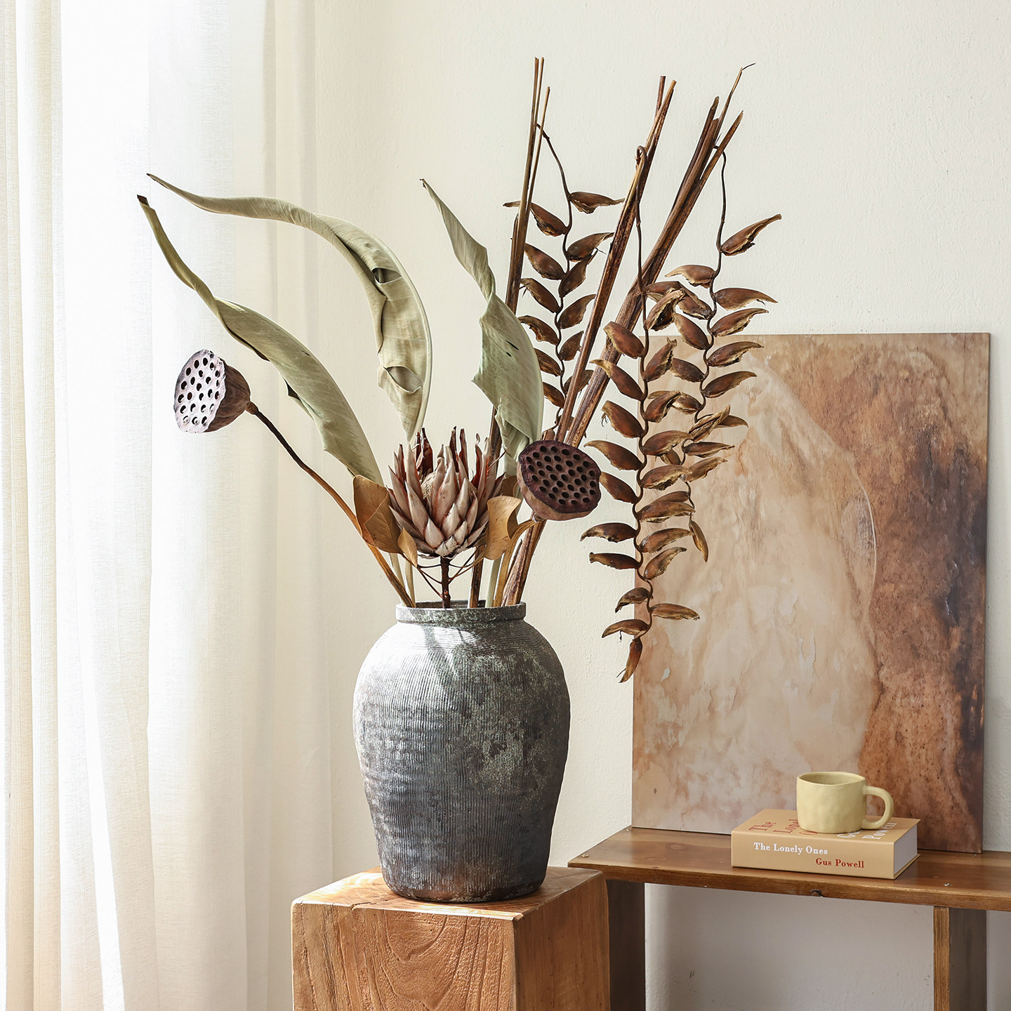 吊鸟干花花束样板房橱窗酒店装饰