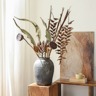 吊鸟干花花束样板房橱窗酒店装 搭配侘寂风高级天然风干真花 饰软装