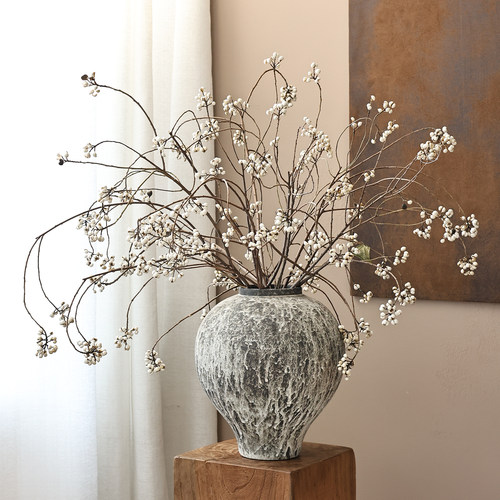 侘寂风乌桕果小白果干花