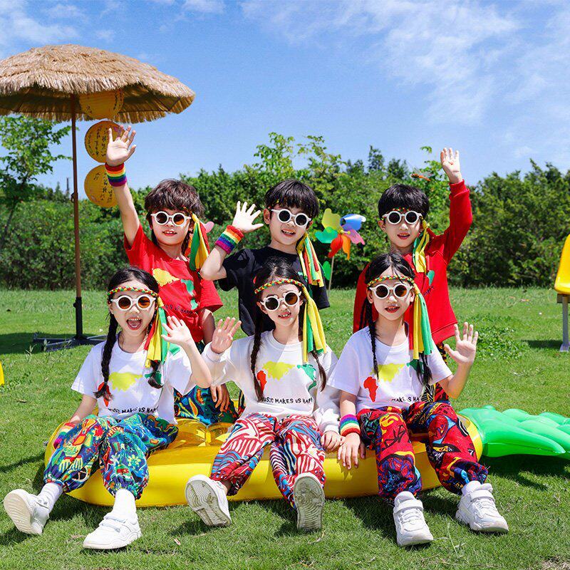 六一儿童非洲鼓演出服幼儿舞蹈啦啦队运动会时尚民族风毕业表演服