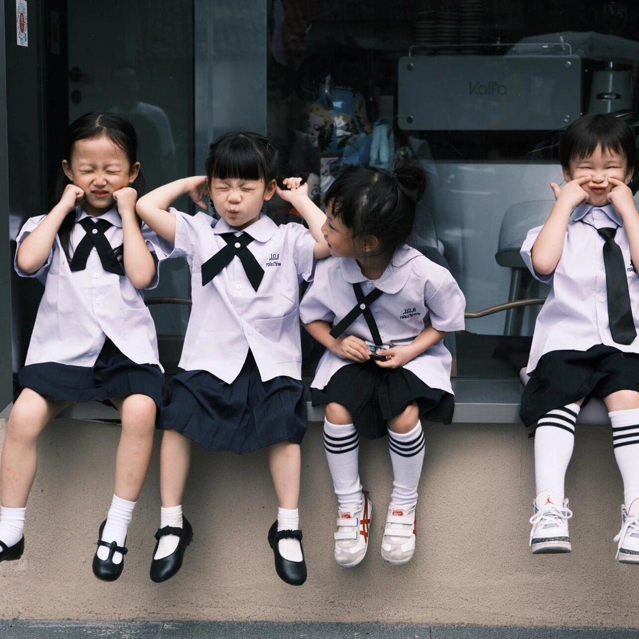 泰式衬衫儿童校服套装男女童园服中小学生学院风毕业照运动会班服