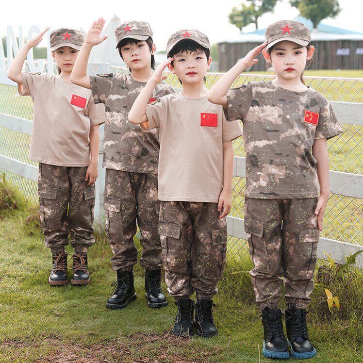 儿童迷彩服套装男童夏季小学生军训校服一年级班服幼儿园纯棉春秋