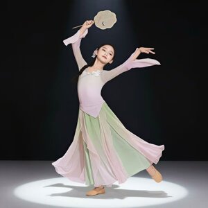 新款儿童古典舞服装中国舞绝美纱衣练功服演出服女少儿立春舞蹈服