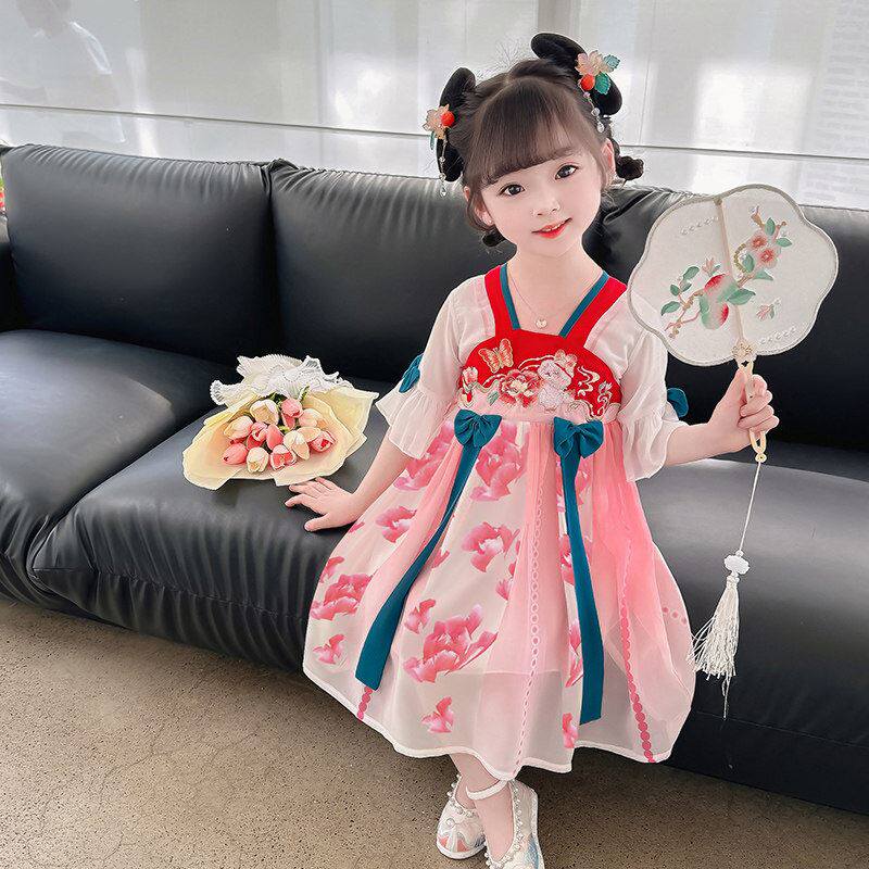 汉服女童儿童新中式夏季连衣裙2026新款超好看的古风唐装超仙襦裙