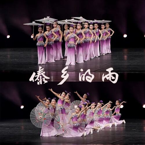 傣乡的雨表演服看了你一眼舞蹈演出服孔雀舞鱼尾裙练功服道具伞舞
