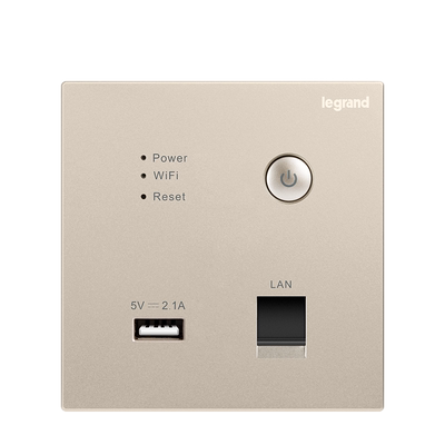罗格朗（LEGRAND）WIFI开关插座86型单频2.4GHz家用无线AP智能USB
