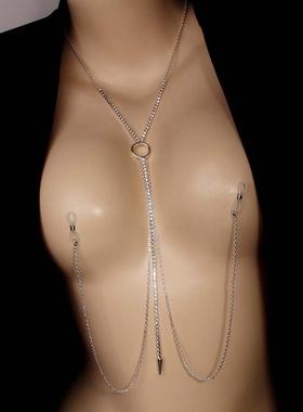 跨境新品流苏水钻乳头链项链欧美时尚夜店情趣身体链女body chain