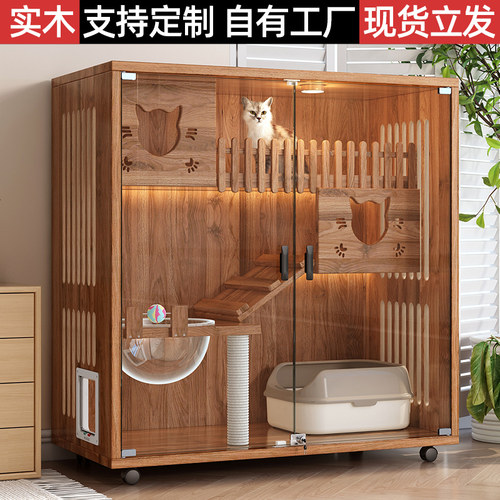 猫别墅实木家用室内猫舍猫柜超大