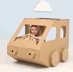 儿童纸箱玩具可穿戴涂鸦手5工制作模具diy科幻高铁动火车汽车模型