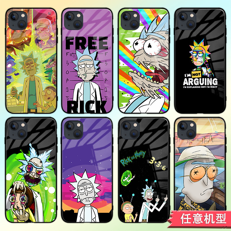 瑞克和莫蒂动漫手机壳适用苹果13华为p50mate40红米k40