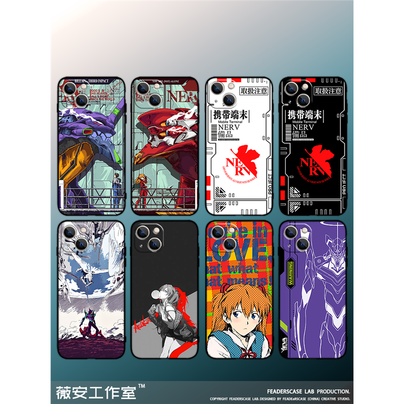 EVA初号机手机壳适用苹果14/13ProMax华为nova8/9/P40/P50荣耀70小米13/11红米K50动漫iqoo11vivoX90Reno9pro