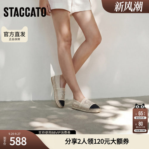 思加图夏季新款水钻渔夫鞋复古小圆头单鞋厚底女鞋EDT06CA5