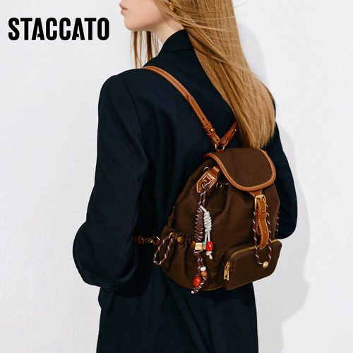 思加图2026春季新款复古老花双肩包单肩包多功能背提包X8389AX6