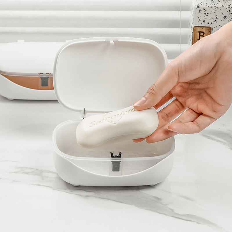 肥皂盒带盖创意双层沥水香皂盒子学生家用卫生间简约皂盒架有翻盖