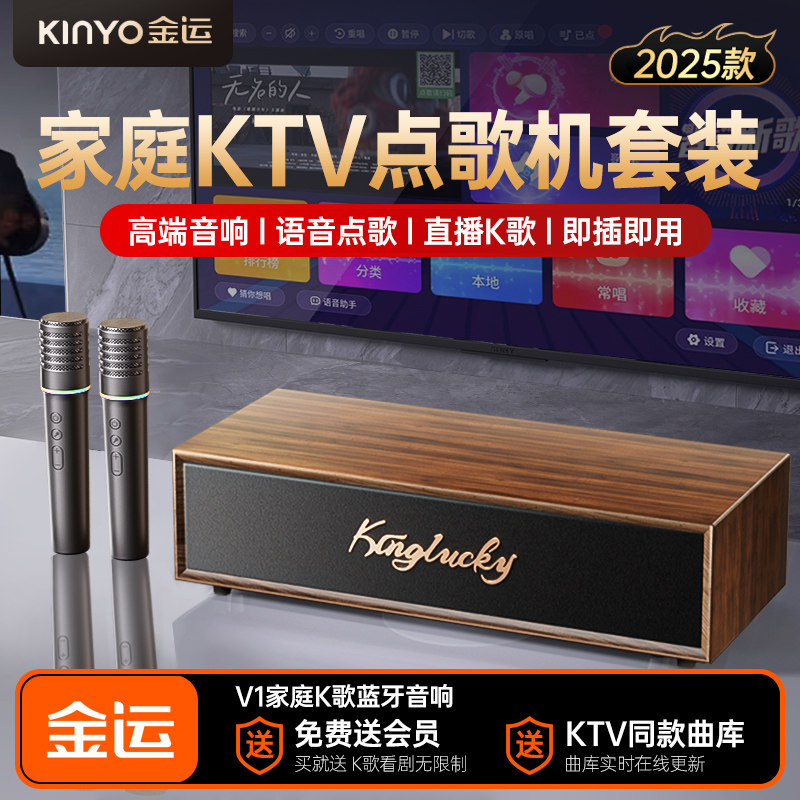 金运v1蓝牙音箱家庭ktv音响套装智能点歌机家用功放一体麦克风K歌