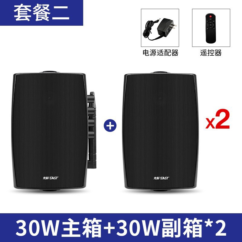 先科无线壁挂音响重低音家用蓝牙音箱挂墙式餐厅超市户外大功率
