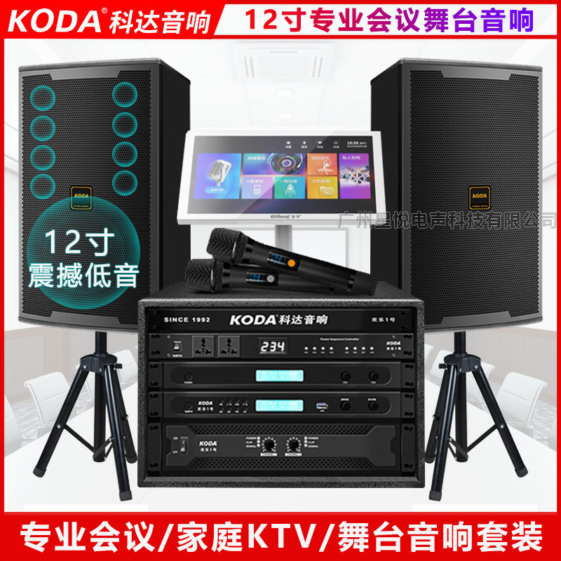 科达12寸专业会议音响大型舞台演出音箱 家用10寸KTV卡拉ok音响套