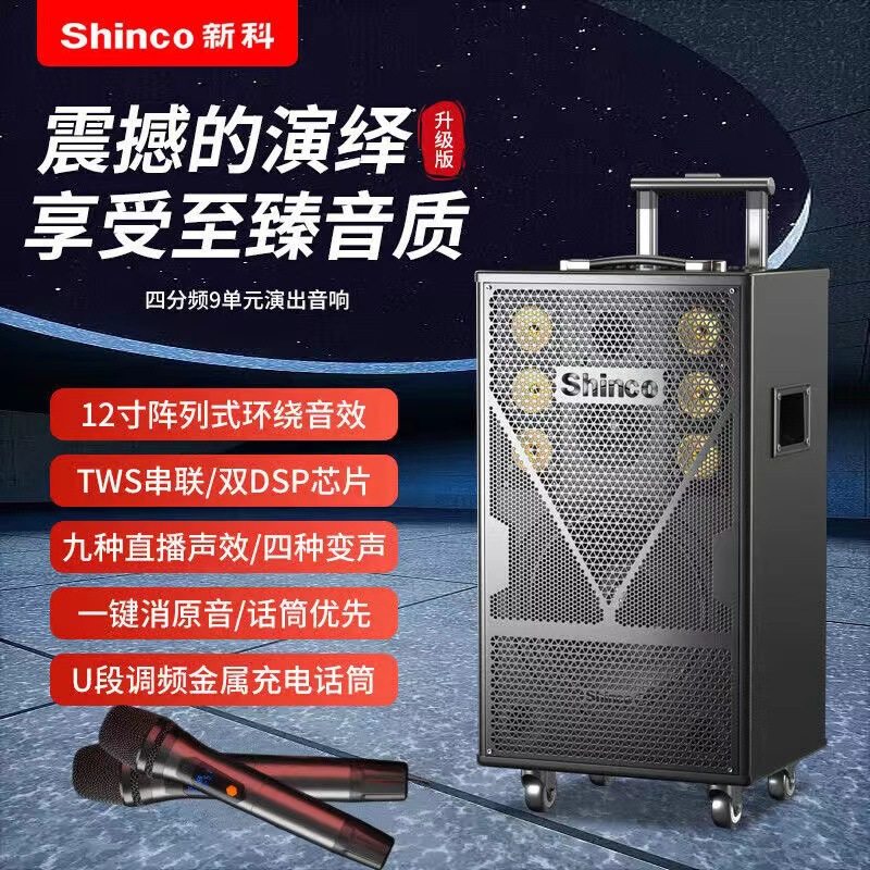 新科（Shinco）天籁16号广场舞音响户外唱K歌蓝牙带话筒演出大功