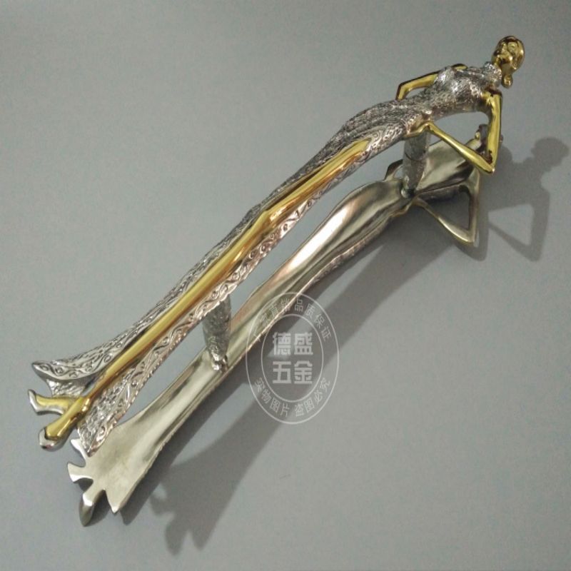 玻璃门拉手艺术模特造型大门拉手轻奢风酒店实木门把手创意ins图片