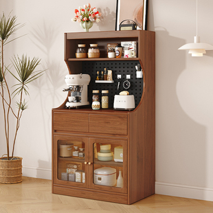 实木餐边柜靠墙一体储物柜客厅置物柜厨房橱柜沙发小边柜咖啡机柜