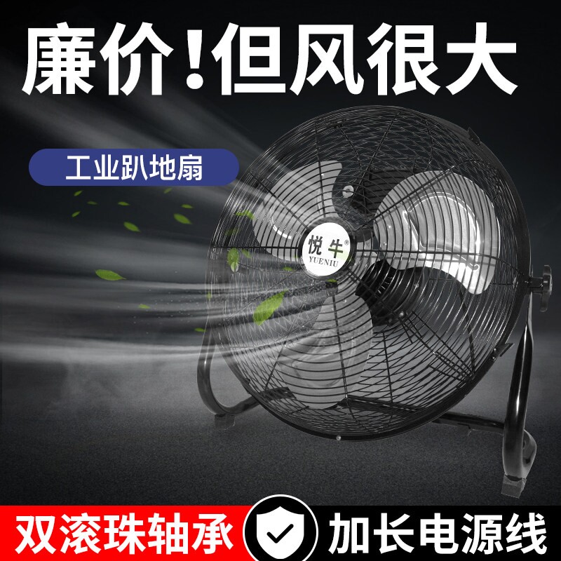 电风扇工业风扇强力电扇大功率落台扇坐地台式趴地扇静音地扇家用