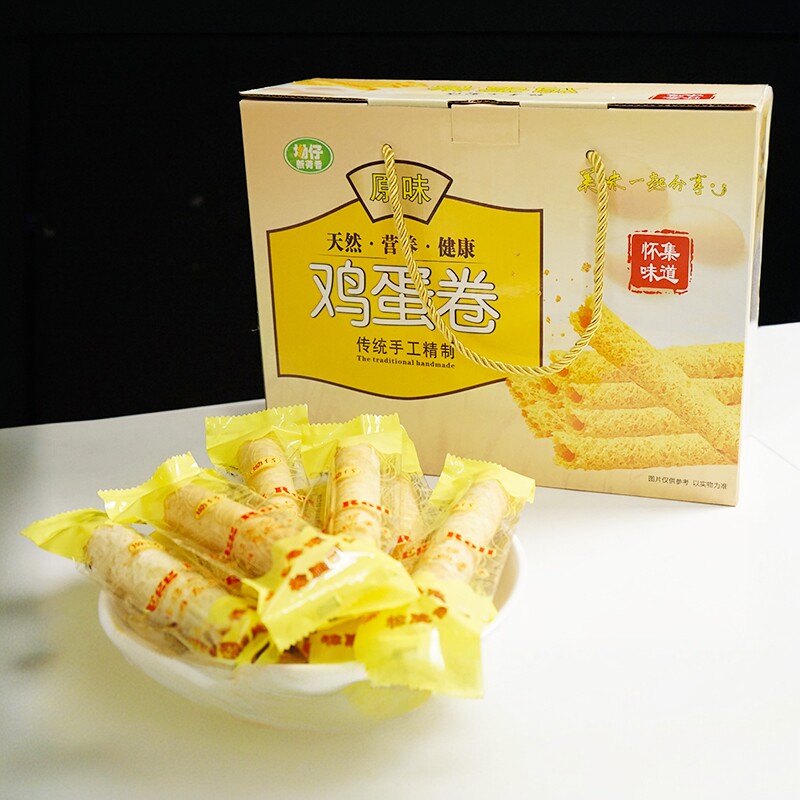 鸡蛋卷纯手工制作原味香葱味
